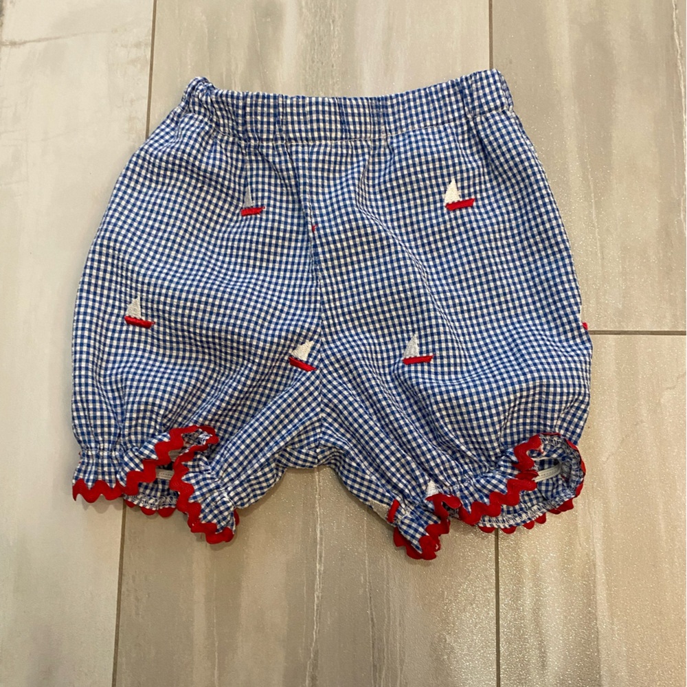 Blue and Red Kids Matching Set with Sailboat Design - Picture 3 of 11